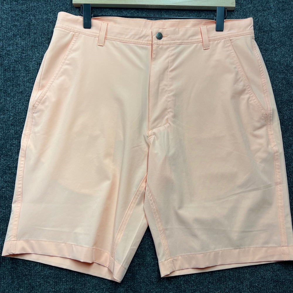 FootJoy Mens Golf Shorts Peach Orange Performance Stretch Size 33 Flat Front